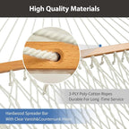 Outdoor Double Hammock with Hardwood Spreader Bars, Large Rope Hammock with - Image 5