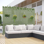 Casaphoria Metal Privacy Screen Outdoor, Light Green-Louvered - Image 2