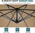 OLIXIS Offset Patio Umbrella, 9.7FT Cantilever Table Umbrellas - Image 4