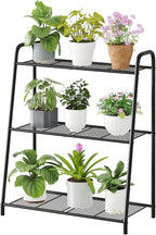 3-Tier Corner Plant Stand, Metal Black Flower Pot Rack, Indoor Outdoor Heavy by Unknown