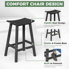 Outdoor Bistro Bar Set, Patio Bar Height Tall Stools and High Top Table Set of 2 - Image 4