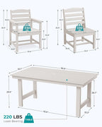 SERWALL Patio Dining Sets for 6 Person, HDPE Dining Set - Image 2