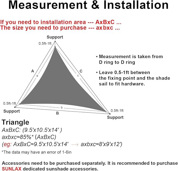 SUNLAX Sun Shade Sail 10' x 15' x 18' Peach Fuzz Rectangle Canopy Sail Shade - Image 4