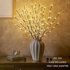 Vanthylit Set of 2 3PK 30" Brown Lighted Twig Stakes 120 Warm White Pathway - Image 2
