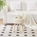 Cpintltr Round Ottoman Footstool Natural Seagrass Foot Stool Pouf Ottomans - Image 6