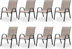 Patio Dining Chairs Set of 8, Outdoor High Stacking Chairs，Breathable Seat by VonzoyHome