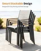 5 Pieces Outdoor Dining Set, Never-Rust Aluminum Expandable Patio Dining Table - Image 6