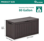 YITAHOME 80 Gallon Outdoor Storage Box, Large Water Resistant Resin Deck Box - Image 6