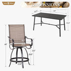 Sophia & William Outdoor Bar Set, Patio Bar Table and Chairs Set, Counter - Image 7