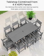 9-Piece Outdoor Dining Set, HDPE Weatherproof Patio Table and Chairs Set - Image 4