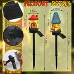 2 Pack Fairy Outdoor Garden Fairy House Mushroom Solar Light Home Statue LED - Image 2