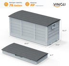 VINGLI 75 Gallon Collapsible Outdoor Storage Box, Simple-to-assemble Plastic - Image 4