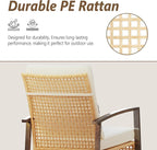 3 Piece Patio Rocking Chairs Set of 2, Outdoor Rocking Chair Bistro Set - Image 6