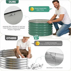 ZORMY Galvanized Raised Garden Bed Outdoor, Round Metal Planter Boxes 2 Pcs - Image 5