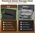 EasyUp 80 Gallon Wood Grain Style Outdoor Storage Bench, Waterproof and - Image 7
