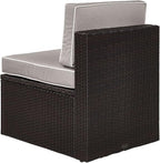 Crosley Furniture Palm Harbor Armless Outdoor Sectional Chair, Wicker Patio - Image 5