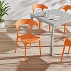 Modern Stackable Dining Chair Set, No Assembly, Plastic Chair, Patio Chair - Image 4