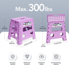 Delxo 13 inch Folding Step Stool, Non-Slip Foldable Stools Up to 300 LBS - Image 2