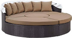 Modway Convene Wicker Rattan Outdoor Patio Retractable Canopy Round Poolside - Image 7