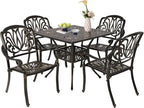 Cast Aluminum Outdoor Patio Dining Set, All Weather Outdoor Furniture Dining Set by Sumshadow