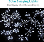 JJGoo Solar Garden Lights, New Upgraded 2 Pack Solar Swaying Starburst Light - Image 3