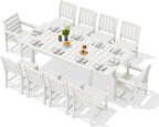 SERWALL 11-Piece Outdoor Dining Set, All Weather HDPE Outdoor Furniture Set by SERWALL