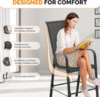 VINGLI Outdoor Bar Chairs Set of 6 – Stackable Outdoor Bar Stools - Image 5