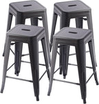 Stackable Metal Bar Stool Backless Indoor-Outdoor Counter Stools Fullmetal by VENIHOME