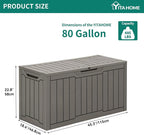 YITAHOME 80 Gallon Outdoor Storage Box, Large Waterproof Resin Deck Box - Image 7