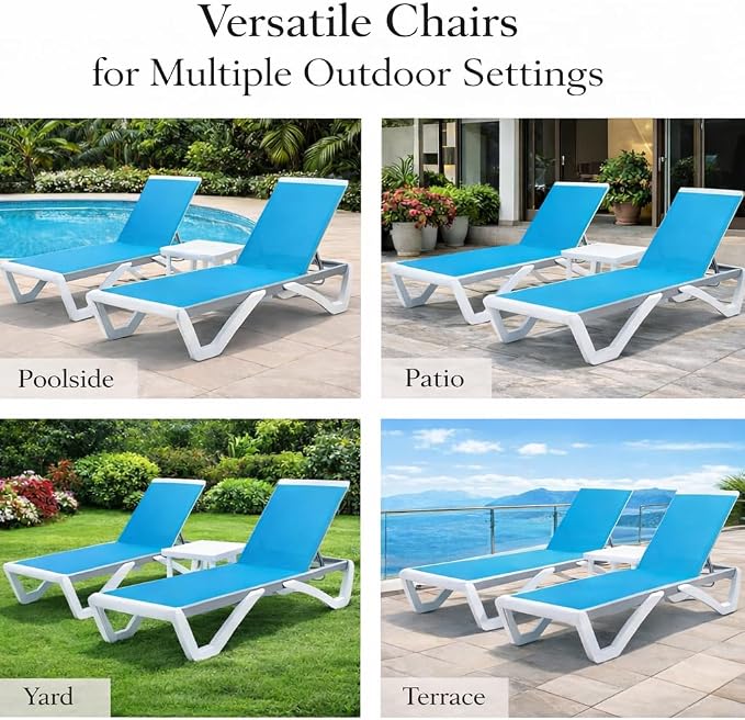Kozyard Outdoor Chaise Lounge Chair, Full Flat Adjustable Patio Lounger - Image 9