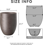 Kante Tall Concrete Planter, 21.7-Inch Height Weathered Brown Large Indoor - Image 2