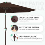 JEAREY 9FT Outdoor Patio Umbrella Outdoor Table Umbrella - Image 2