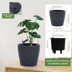 Dexceder 9x8 Inches Self Watering Planter Indoor Outdoor, Inner Pot Design - Image 3