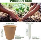 40Pcs 3.15 Inch Peat Pots, Biodegradable Eco-Friendly Round Plant Seedling - Image 2