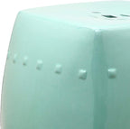 Safavieh Castle Gardens Collection Villa White Glazed Ceramic Garden Stool - Image 3