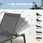 VEVOR 2 Pcs Chaise Lounge Chairs Outdoor, Aluminum Patio Lounge Chair - Image 8