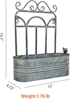 Rustic Metal Wall Planter Vintage Wall Mounted Flower Pot Distressed Wall - Image 2
