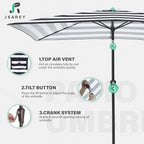 JEAREY 6.5x10 ft Rectangular Patio Umbrellas Rectangle Outdoor Umbrella - Image 7