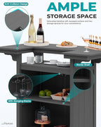 SERWALL Outdoor Bar Table, Patio Bar Cabinet - Image 4