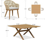 PURPLE LEAF 5 Pieces Oversized Square Patio Dining Set - Image 8