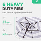 JEAREY 7.5FT Patio Umbrella Outdoor Market Umbrella - Image 8