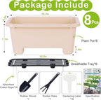 Self-Watering Rectangle Planter Boxes 8-Pack, 15.7-Inch Window Box Planter - Image 7