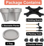 GameXcel Vertical Planter 3 Tier Stackable Planters Garden Planters Strawberry - Image 8