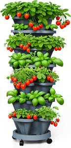 Strawberry Planters, 7 Tiered Vertical Stackable Planter, Herb Stacking Tower by Lykvrii
