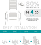 SERWALL HDPE Outdoor Rocking Chair, Oversized Rocking Chair - Image 5