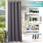NICETOWN 2 Panels Waterproof Patio Outdoor Curtains 95 inches Long, Thermal - Image 6