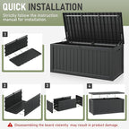 Outdoor Storage Box, Resin Deck Boxes Indoor and outdoor, Waterproof Storage - Image 6