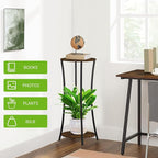 YINMIT Plant Stand Indoor, 2 Tier Round Potted Holder Rack, Flower Pot Stand - Image 6