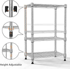450 lbs Wire Storage Shelving 3-Tier Utility Shelving Unit Steel Organizer Wire - Image 9
