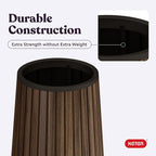 Keter Signature Conic 28.5 Inch Tall Round Large Wood Look Planter - Image 9